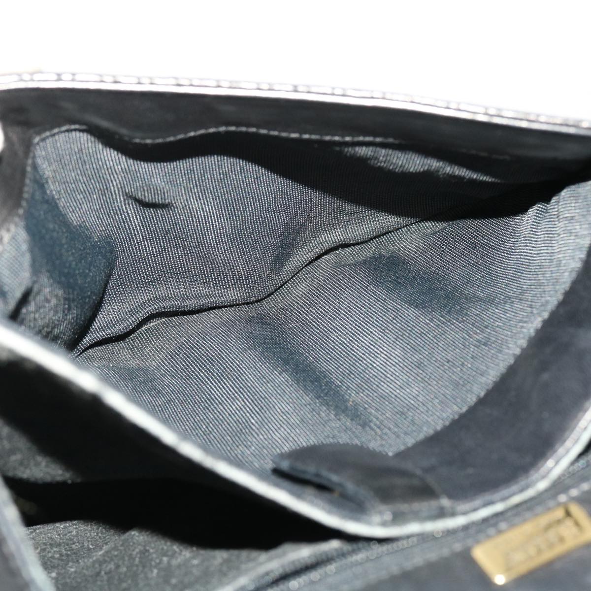 BALLY Shoulder Bag Leather Black Auth bs4926