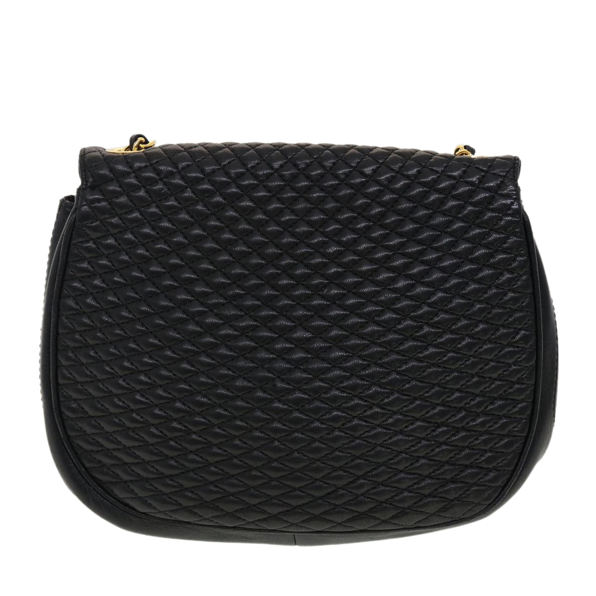 BALLY Shoulder Bag Leather Black Auth bs4926 - 0