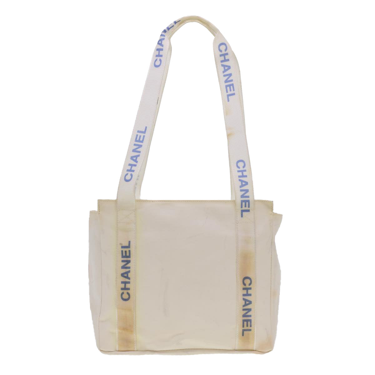 CHANEL Shoulder Bag Nylon White CC Auth bs4932 - 0