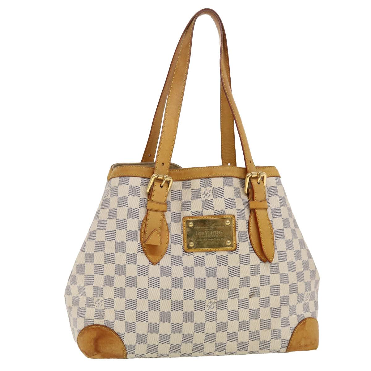 LOUIS VUITTON Damier Azur Hampstead MM Tote Bag N51206 LV Auth bs4943