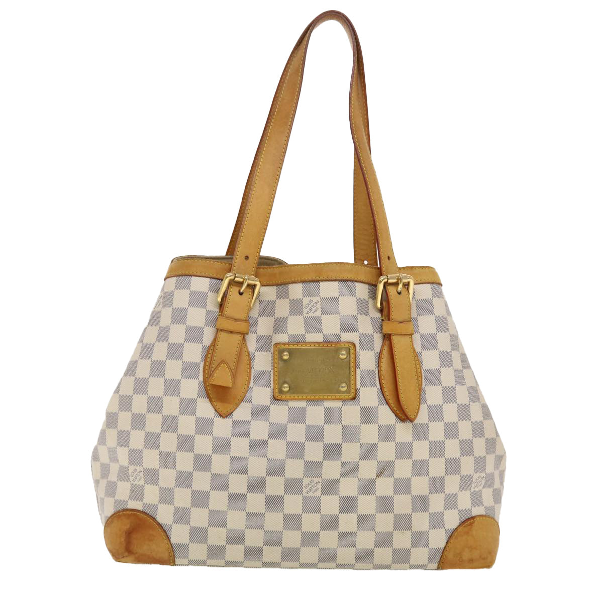 LOUIS VUITTON Damier Azur Hampstead MM Tote Bag N51206 LV Auth bs4943