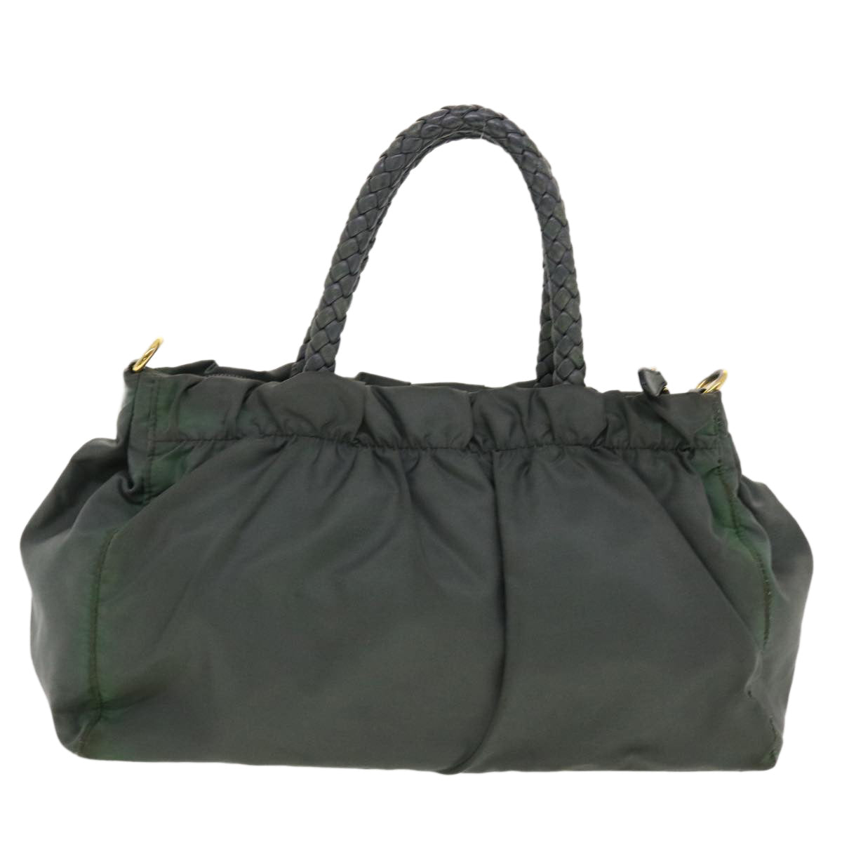 PRADA Hand Bag Nylon 2way Gray Auth bs4967 - 0