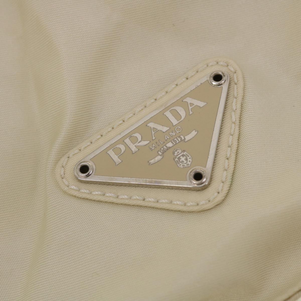 PRADA Shoulder Bag Nylon Beige Auth bs4973