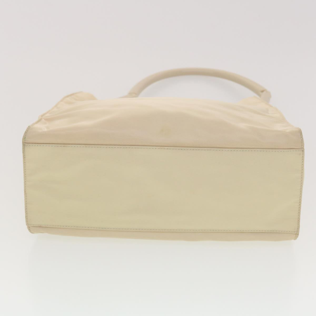 PRADA Shoulder Bag Nylon Beige Auth bs4973