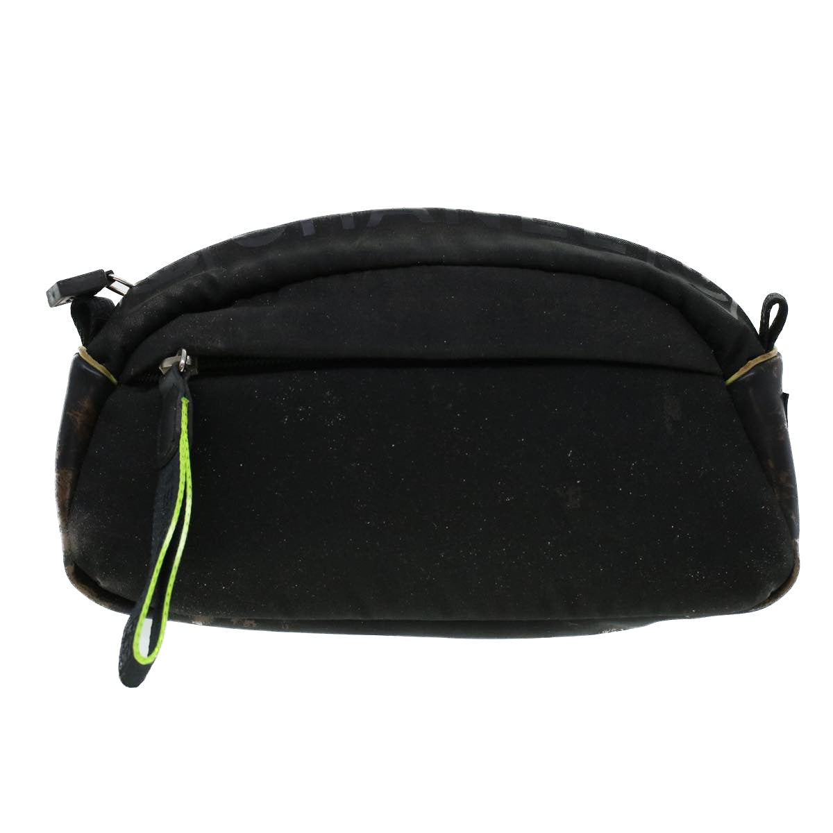CHANEL Clutch Bag Nylon Black CC Auth bs5031