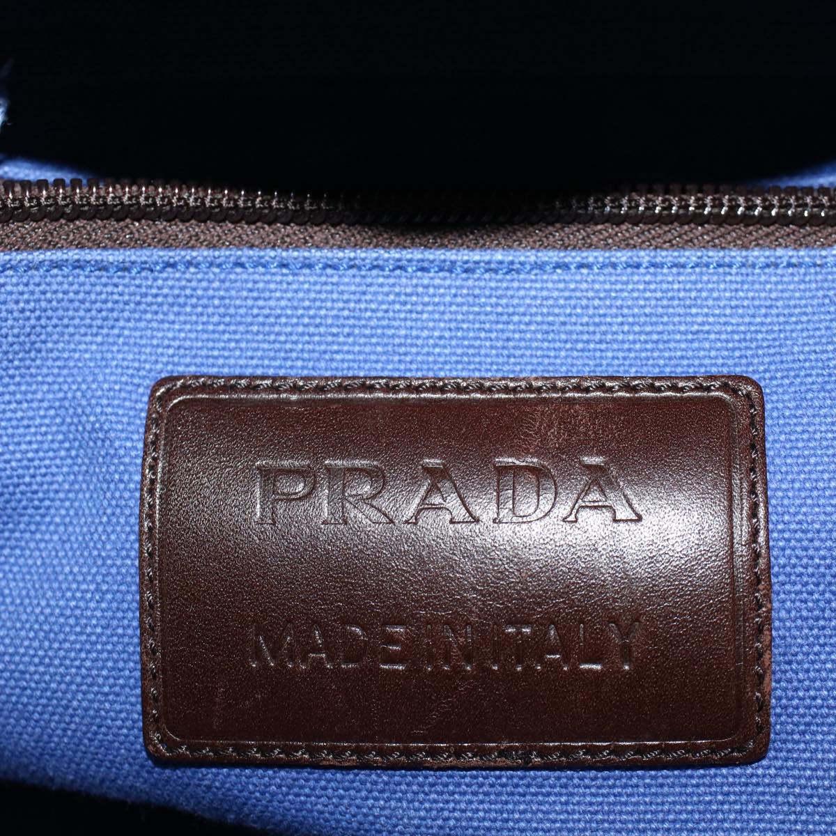 PRADA Shoulder Bag Canvas 2way Blue Auth bs5036