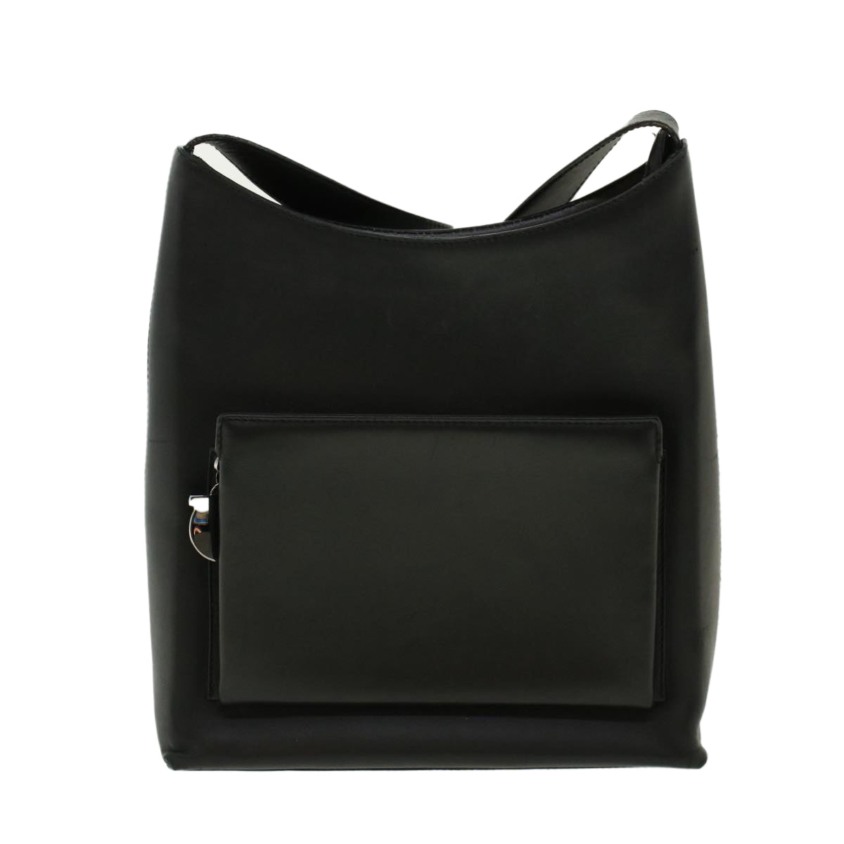 Salvatore Ferragamo Shoulder Bag Leather Black Auth bs5040