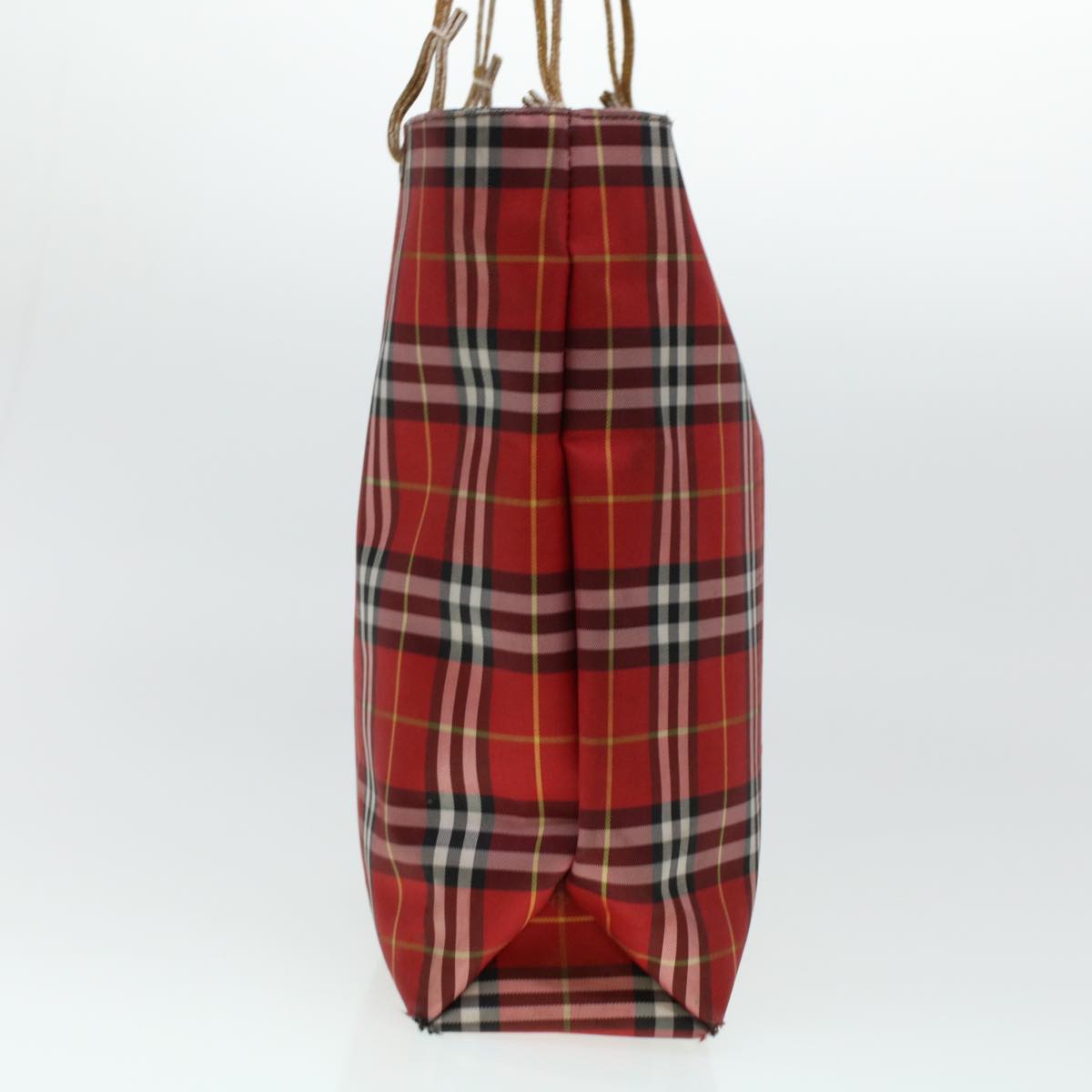 BURBERRY Nova Check Tote Bag Nylon Red Auth bs5070