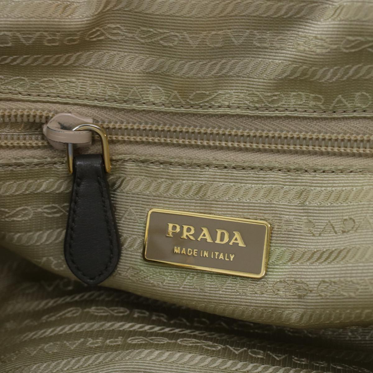 PRADA Hand Bag Nylon 2way Khaki Auth bs5073
