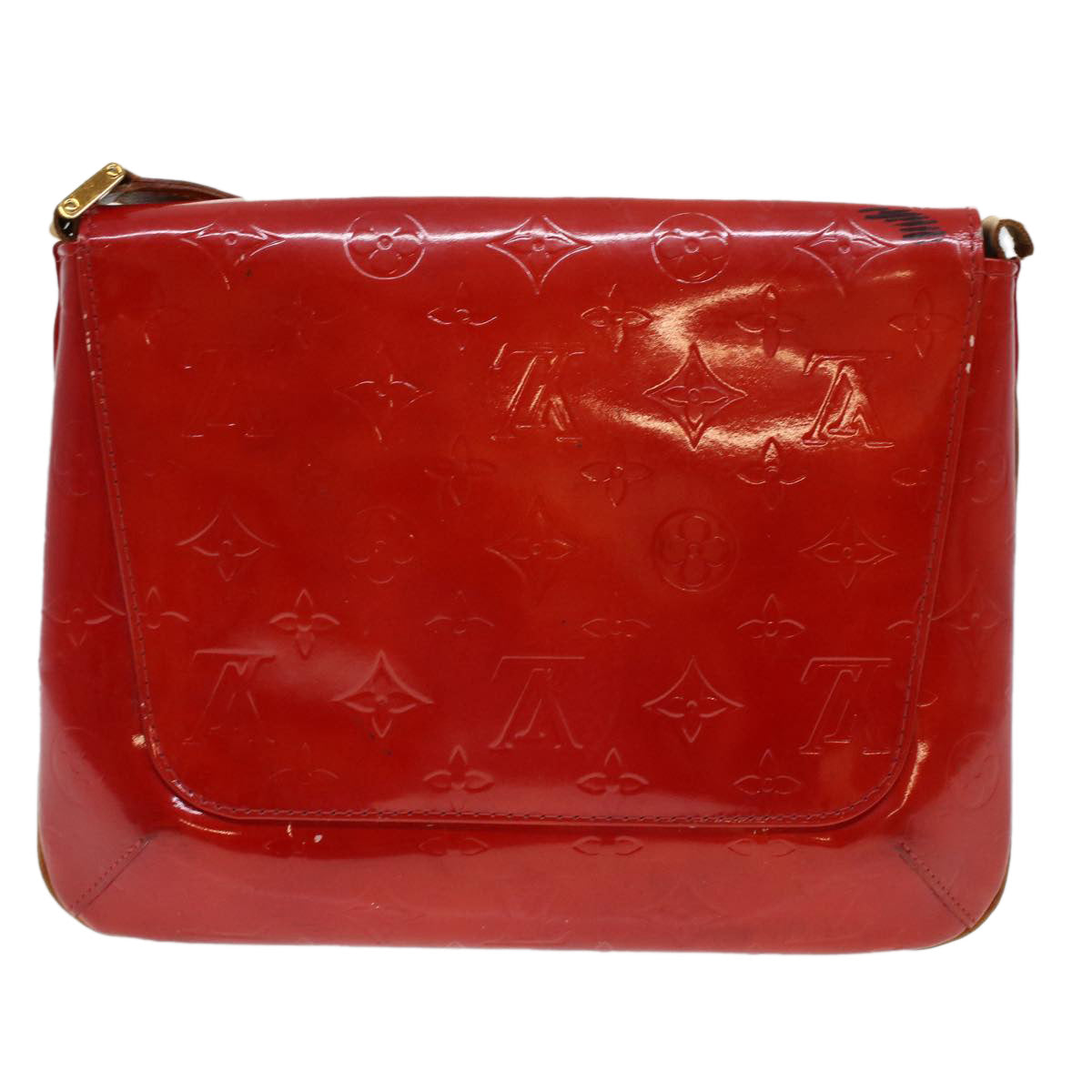 LOUIS VUITTON Monogram Vernis Thompson Street Shoulder Bag Red M91094 LV bs5076 - 0
