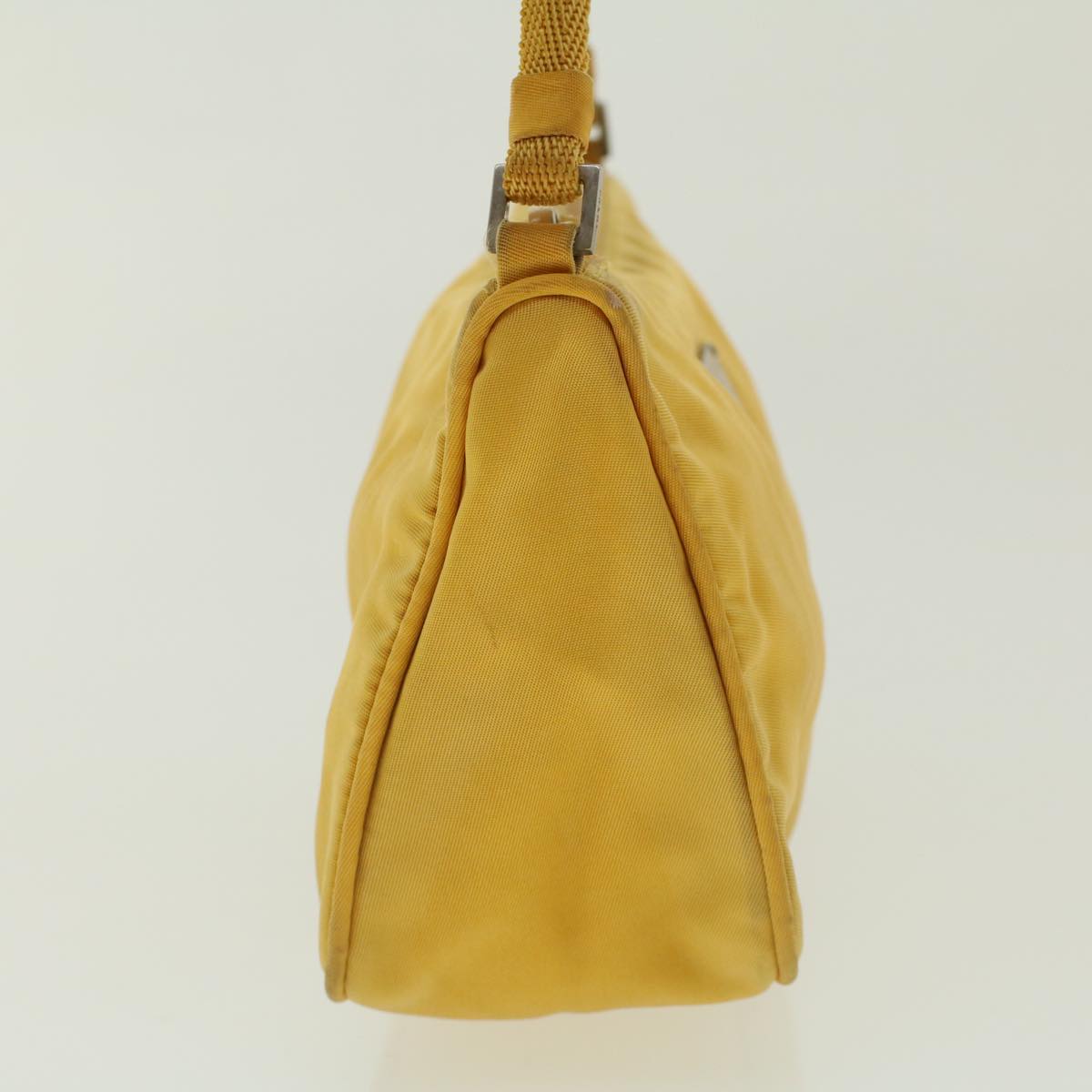 PRADA Accessory Pouch Nylon Yellow Auth bs5090