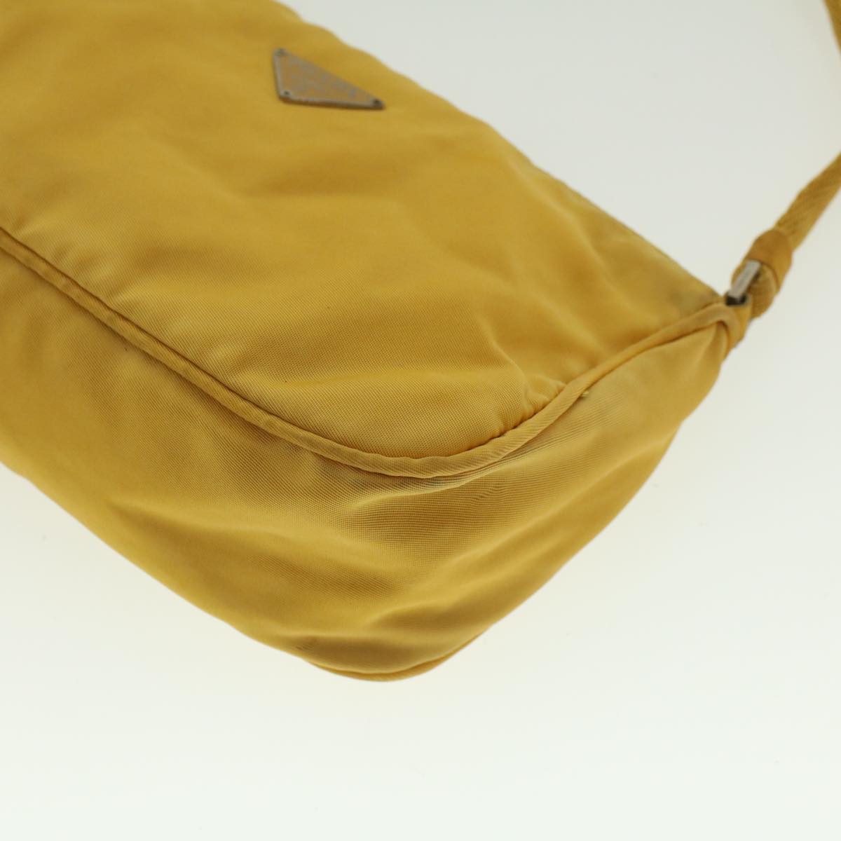 PRADA Accessory Pouch Nylon Yellow Auth bs5090