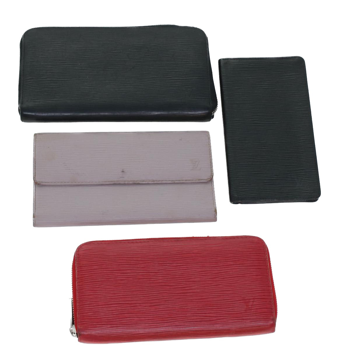 LOUIS VUITTON Epi Wallet 4Set Black Red Gray LV Auth bs5094