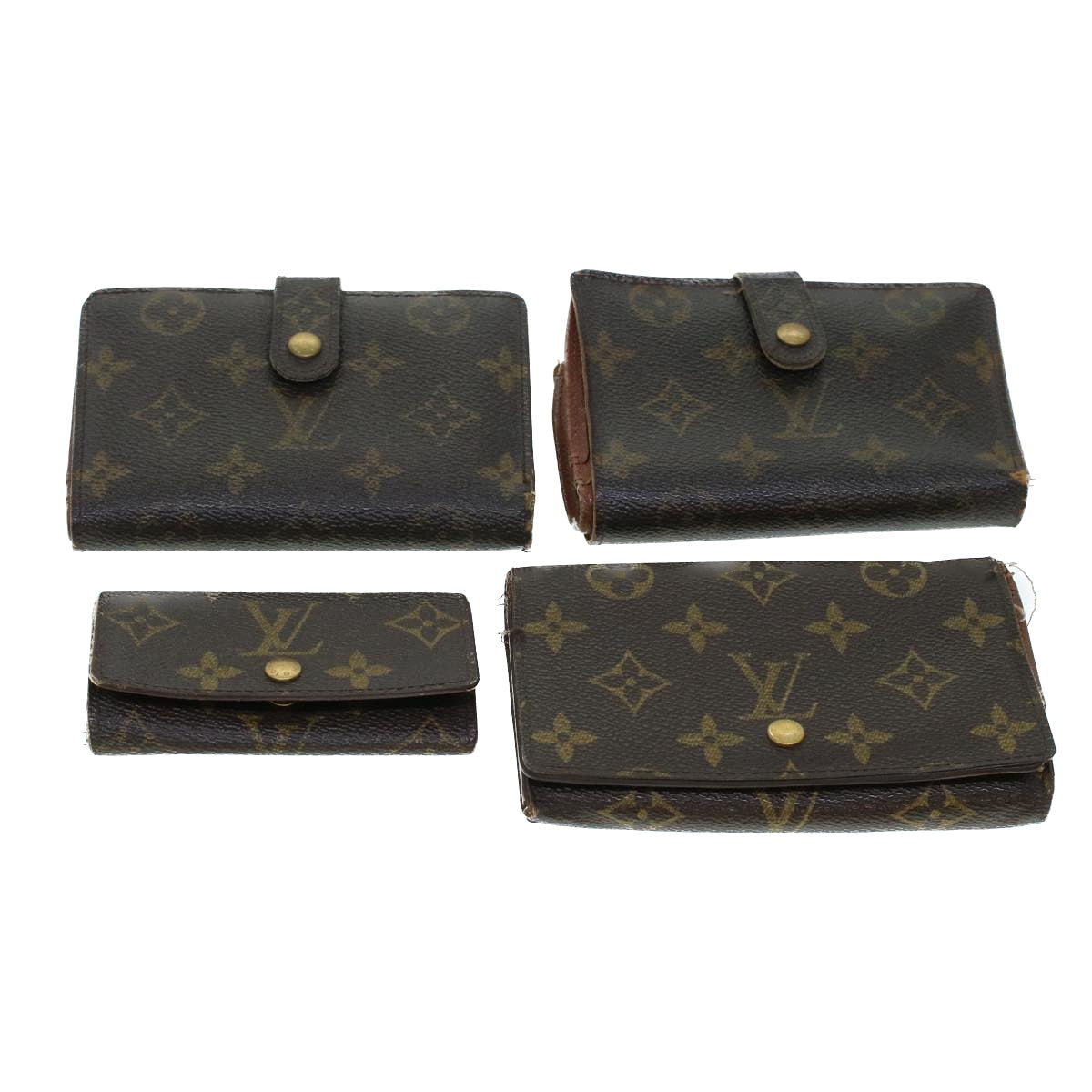 LOUIS VUITTON Monogram Key Case Wallet 4Set LV Auth bs5099