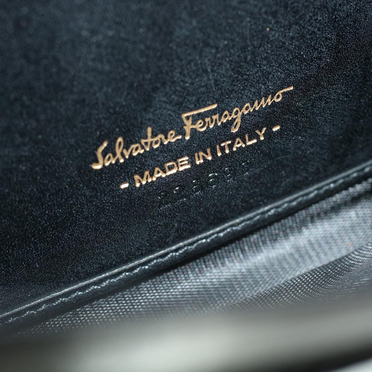 Salvatore Ferragamo Wallet Leather 3Set Black Auth bs5102