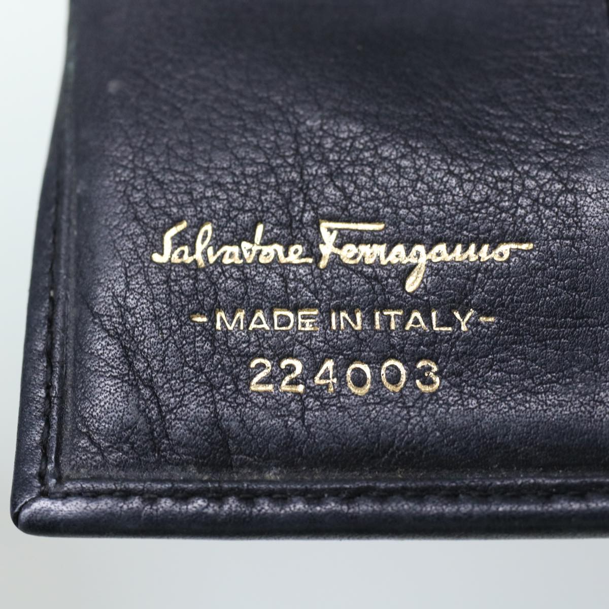 Salvatore Ferragamo Wallet Leather 3Set Black Auth bs5102