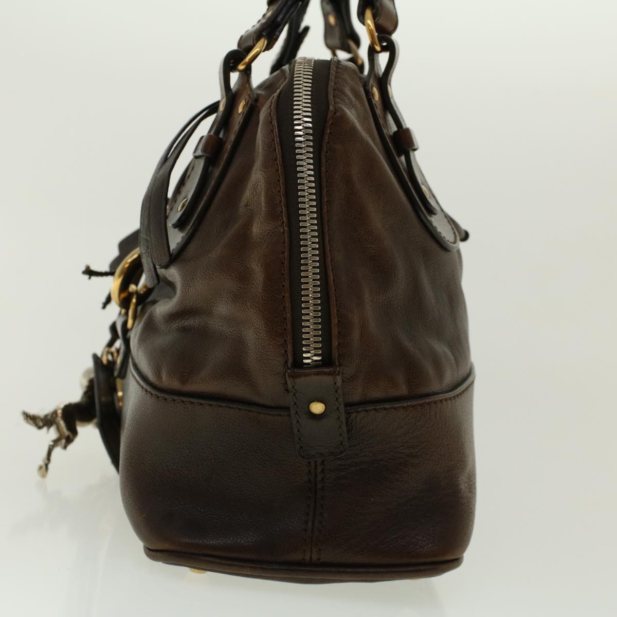 Chloe Hand Bag Leather Brown 01-08-51-5267 Auth bs5116