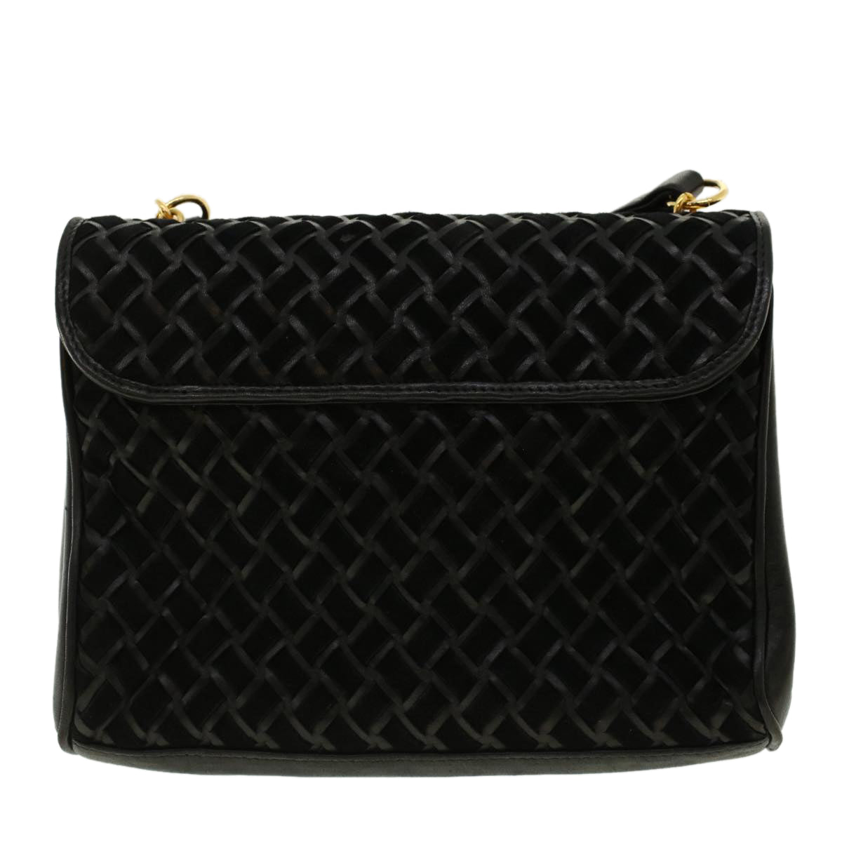 BALLY Shoulder Bag Leather Black Auth bs5136 - 0