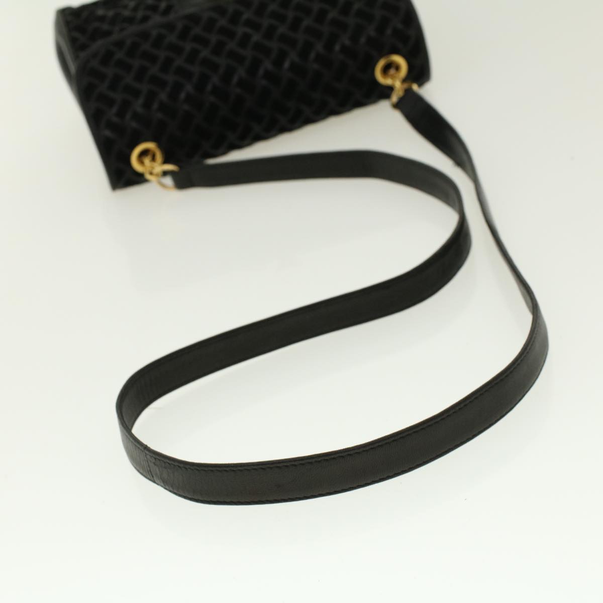 BALLY Shoulder Bag Leather Black Auth bs5136