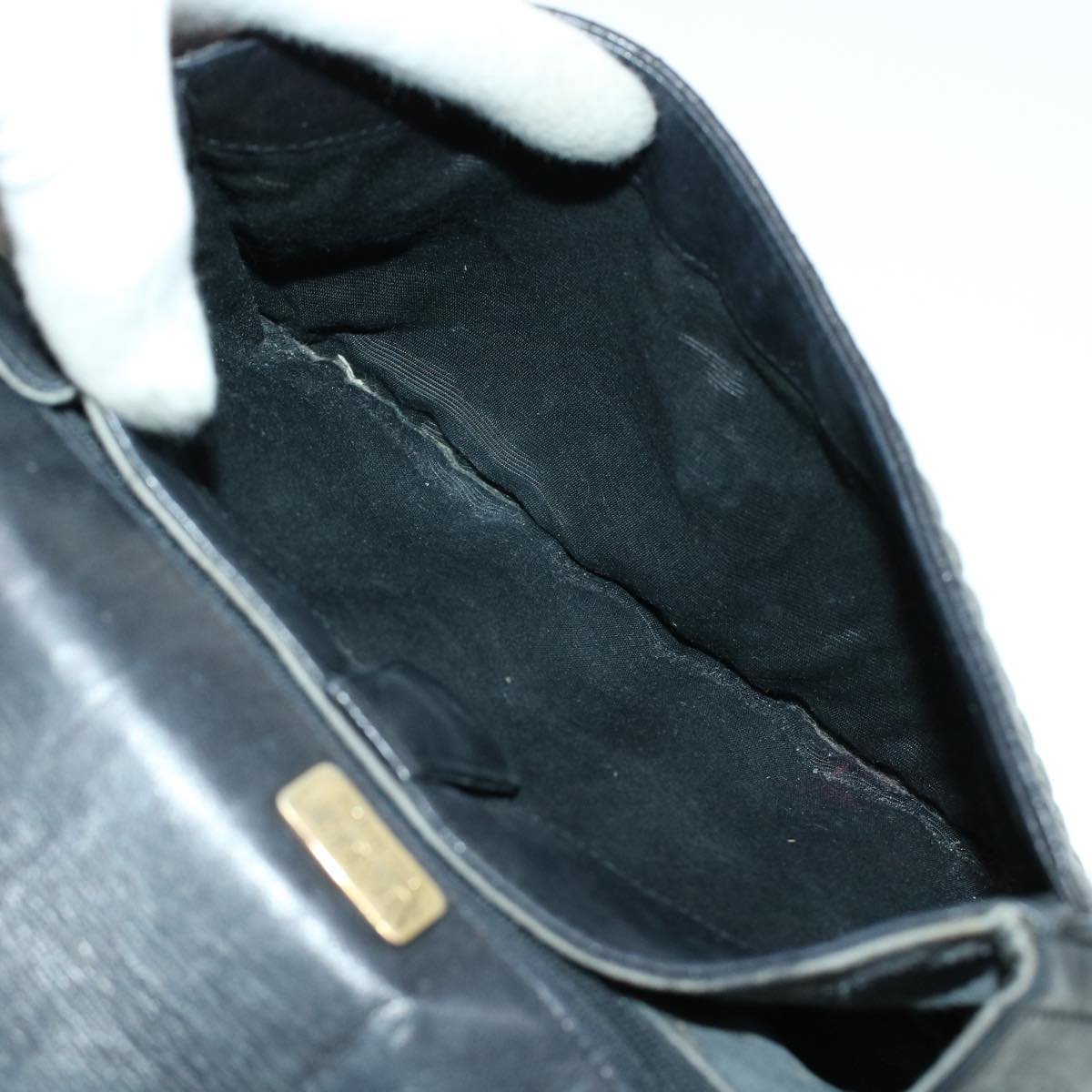 BALLY Shoulder Hand Bag Leather 2Set Black Navy Auth bs5144