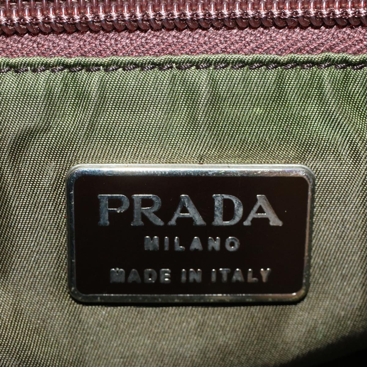 PRADA Hand Bag Nylon Green Auth bs5149