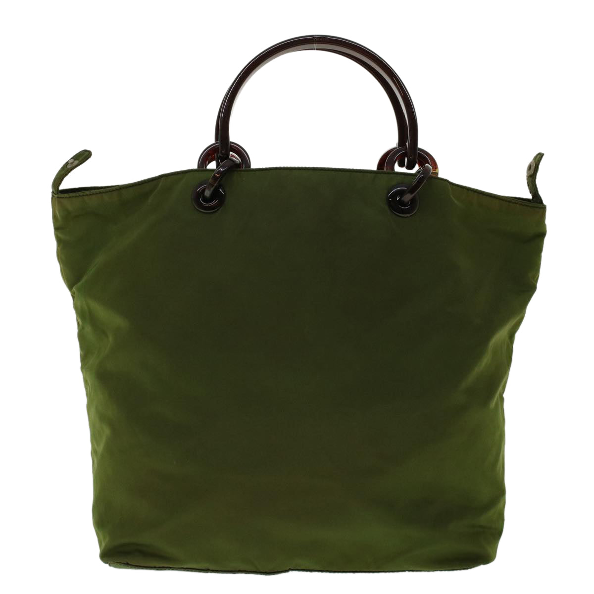 PRADA Hand Bag Nylon Green Auth bs5149