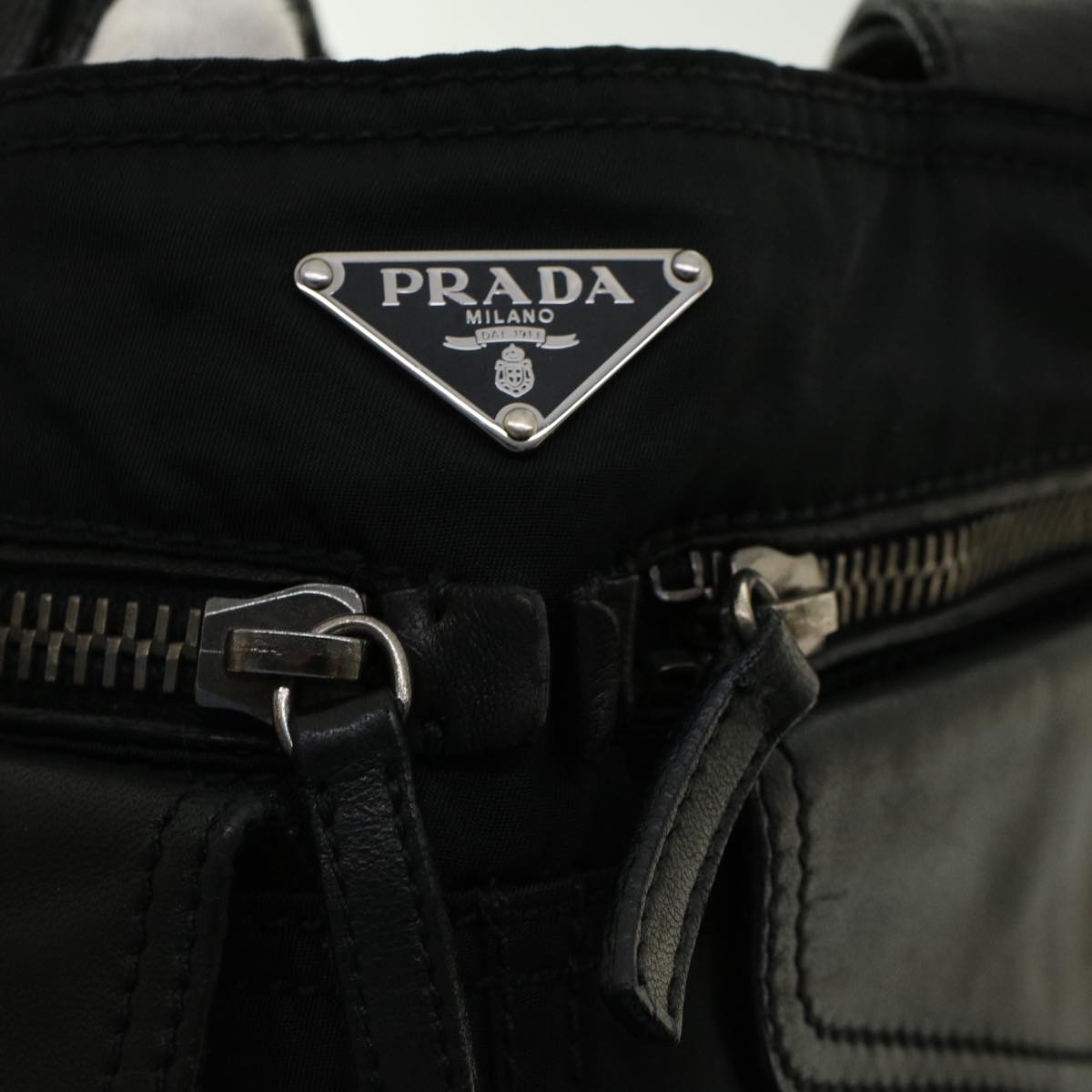 PRADA Hand Bag Nylon Black Auth bs5151