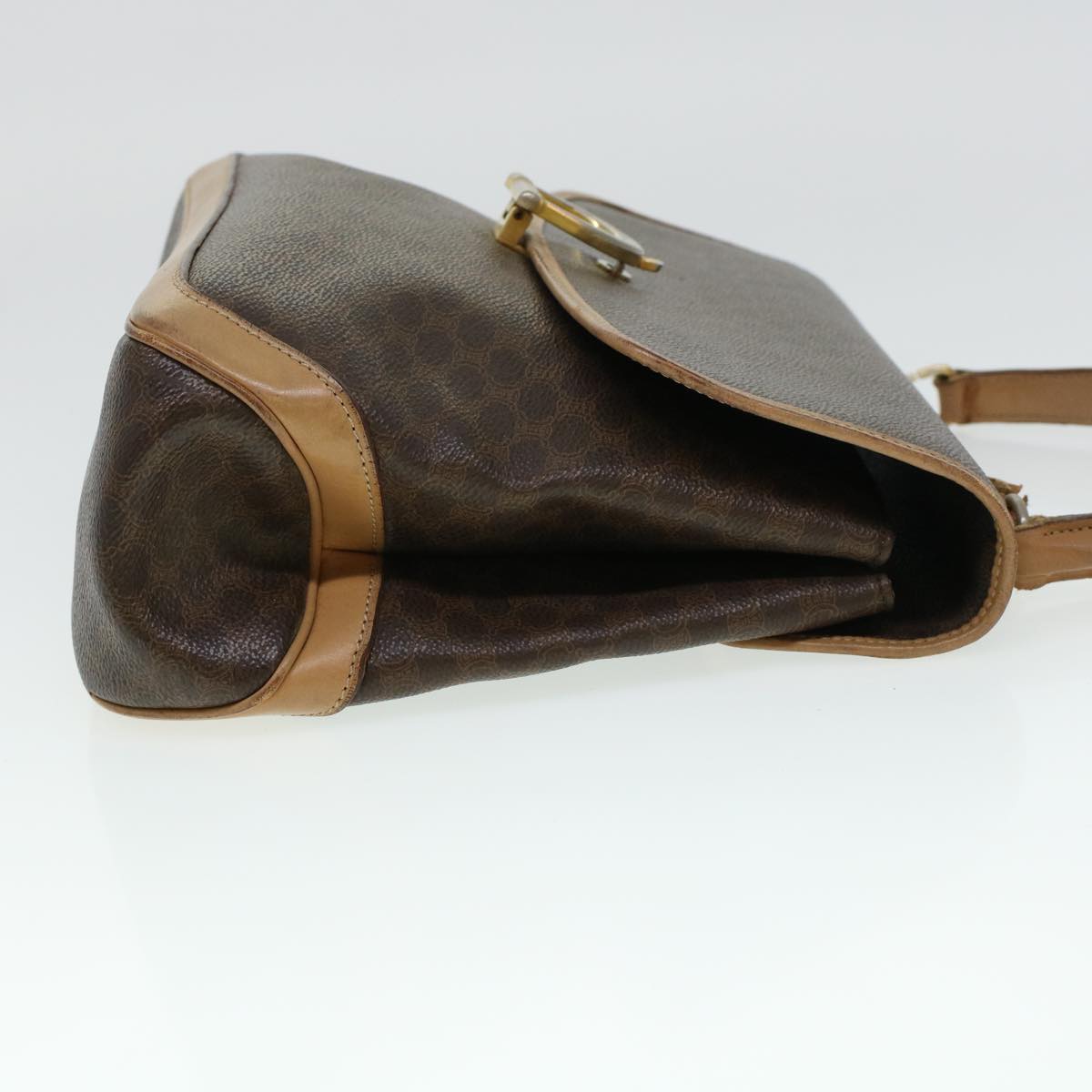 CELINE Macadam Canvas Hand Bag Boston Bag PVC Leather 3Set Beige Auth bs5171