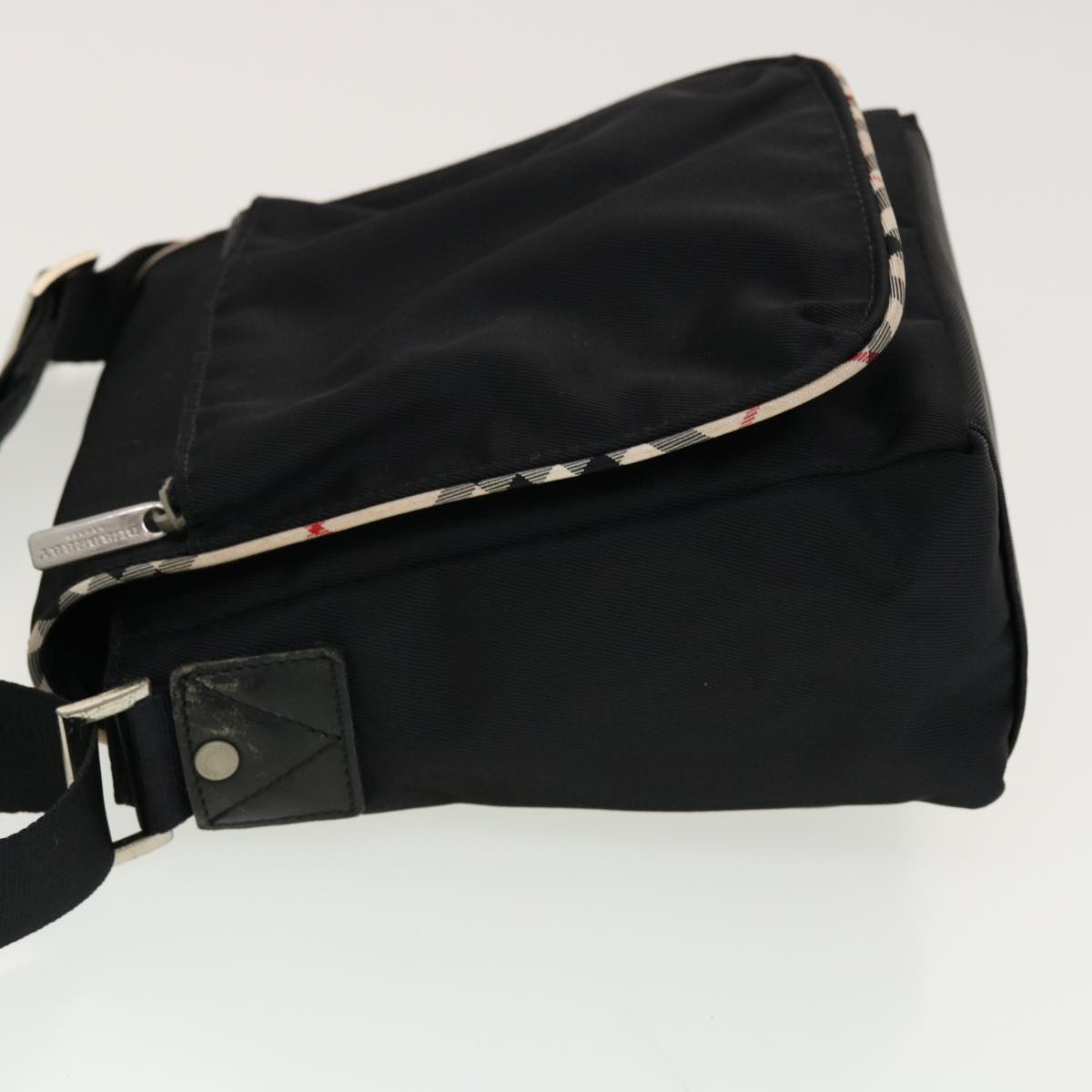 BURBERRY Shoulder Bag Nylon Black Auth bs5180