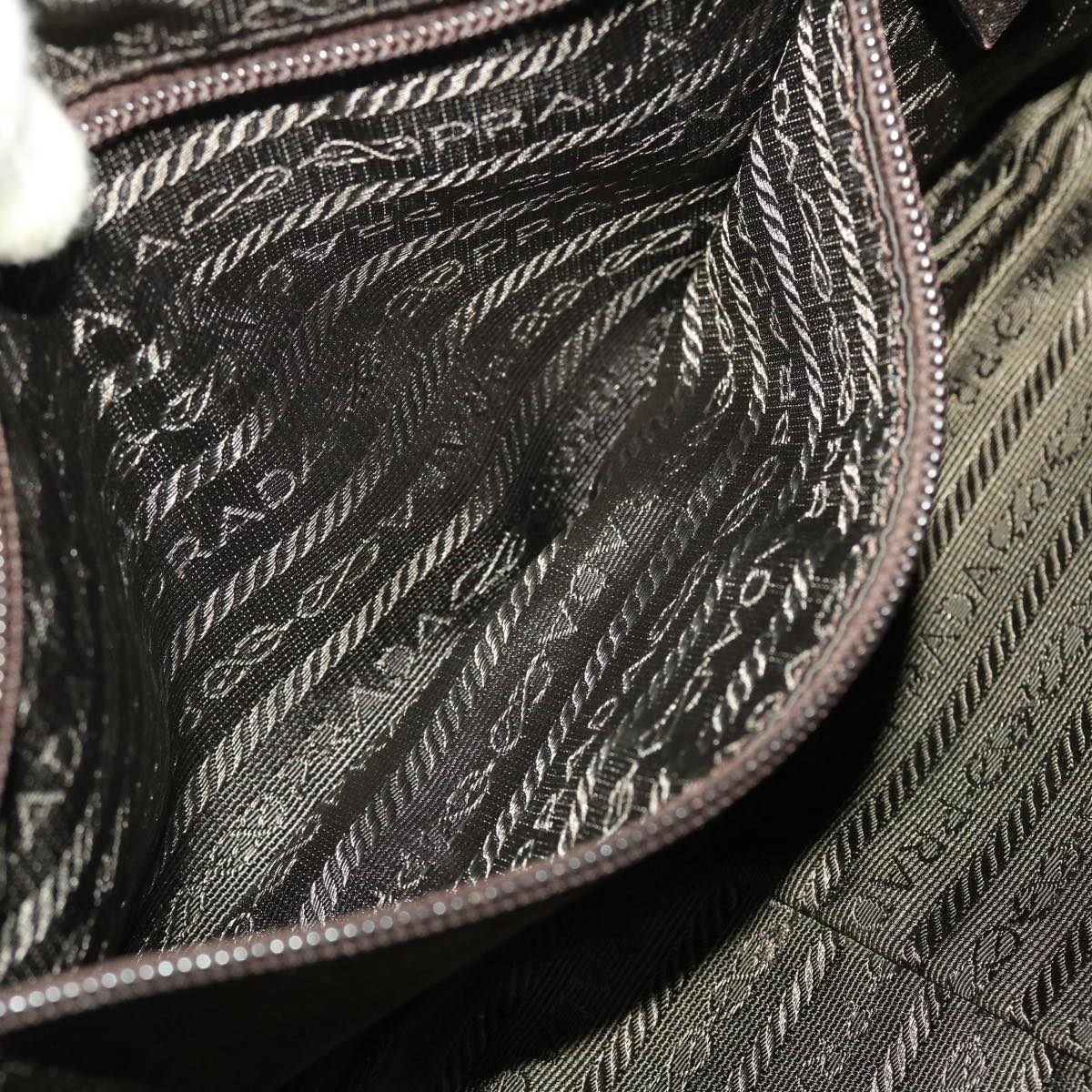 PRADA Shoulder Hand Bag Nylon Leather 2Set Black Beige Auth bs5192