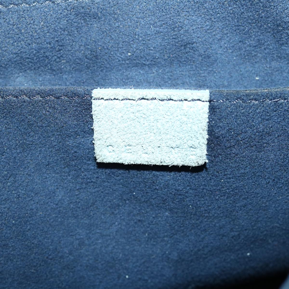 CELINE Hand Bag Suede Light Blue Auth bs5202