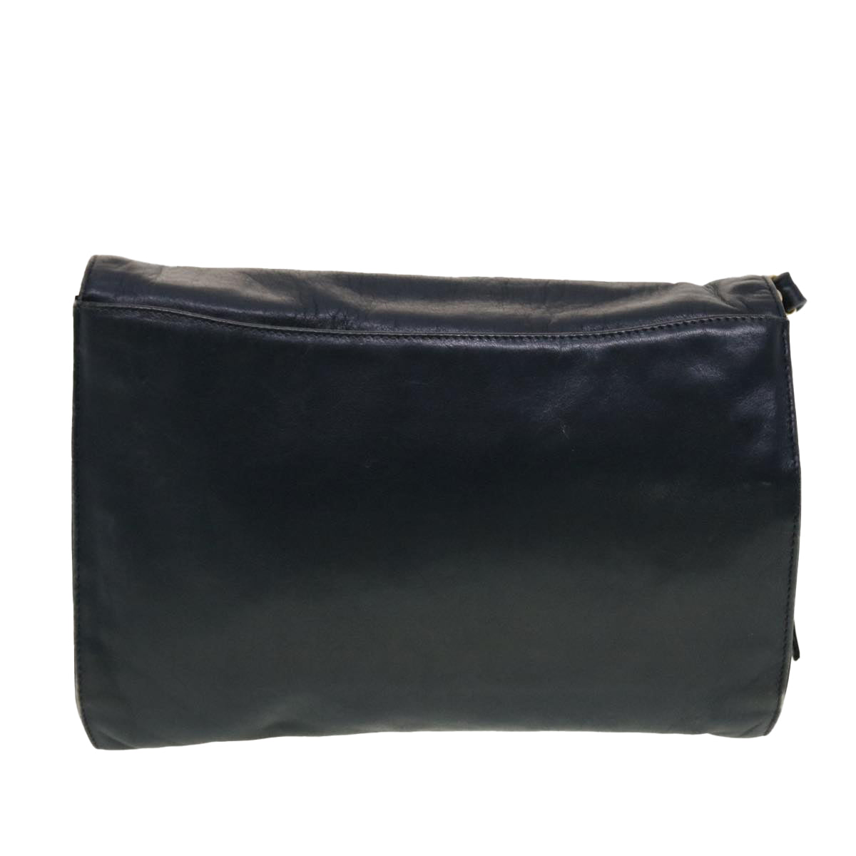 VALENTINO Shoulder Bag Leather Navy Auth bs5210