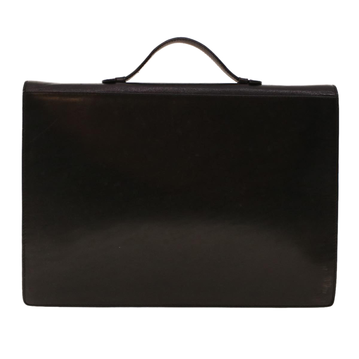 BALLY Business Bag Leather Black Auth bs5218