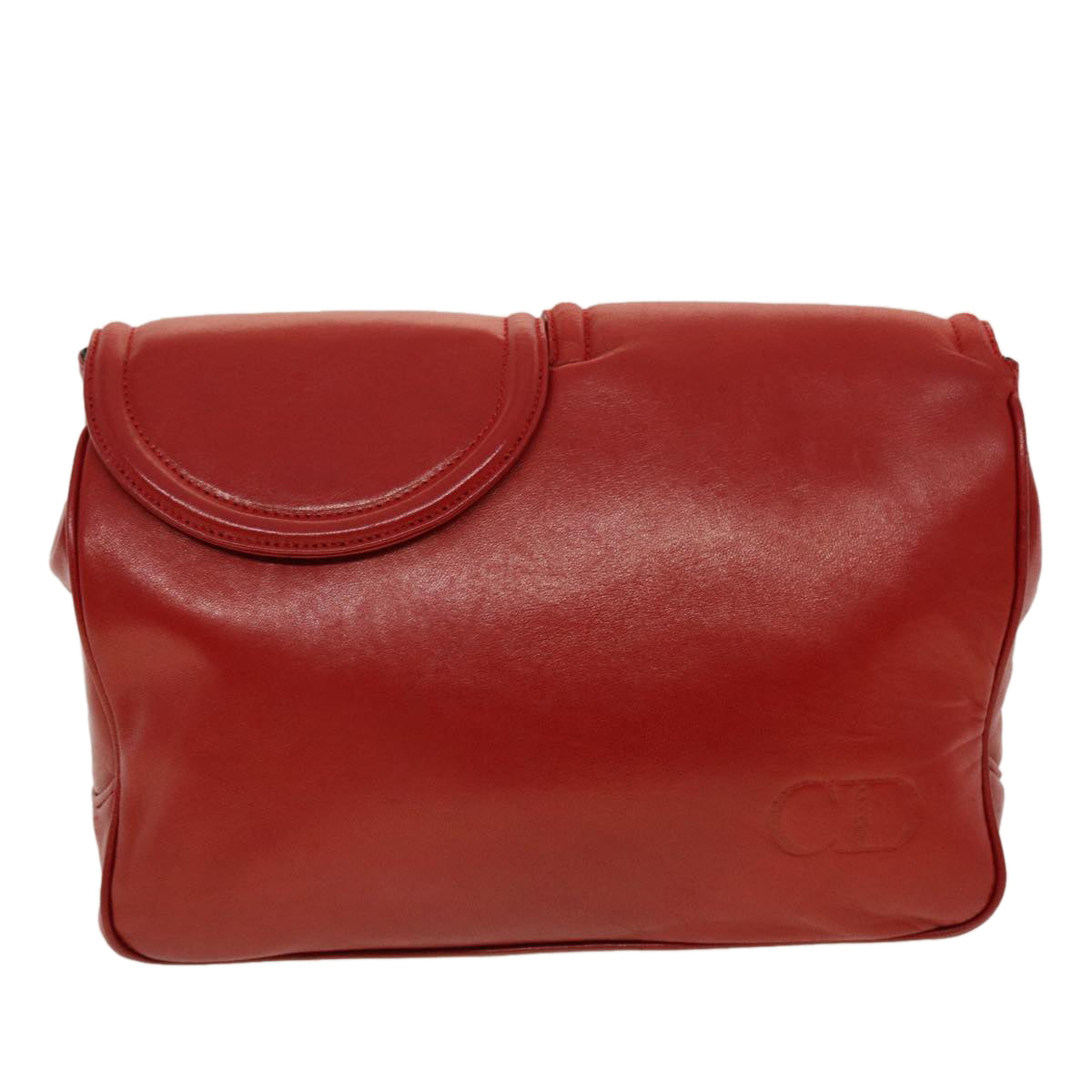 Christian Dior Clutch Bag Leather Red Auth bs5260