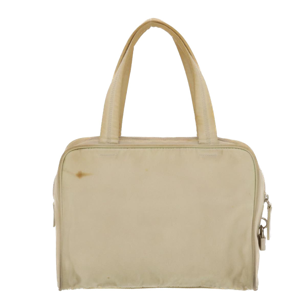 PRADA Hand Bag Nylon Beige Auth bs5267 - 0