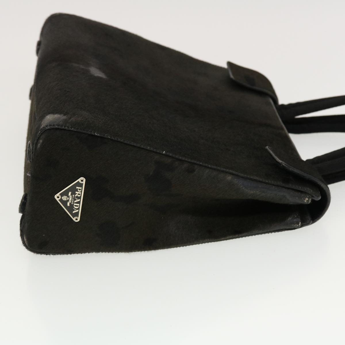 PRADA Hand Bag Harako leather Black Auth bs5268