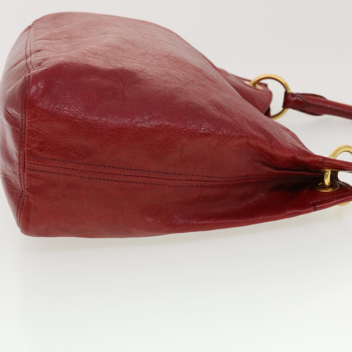 PRADA Shoulder Bag Leather Red Auth bs5269