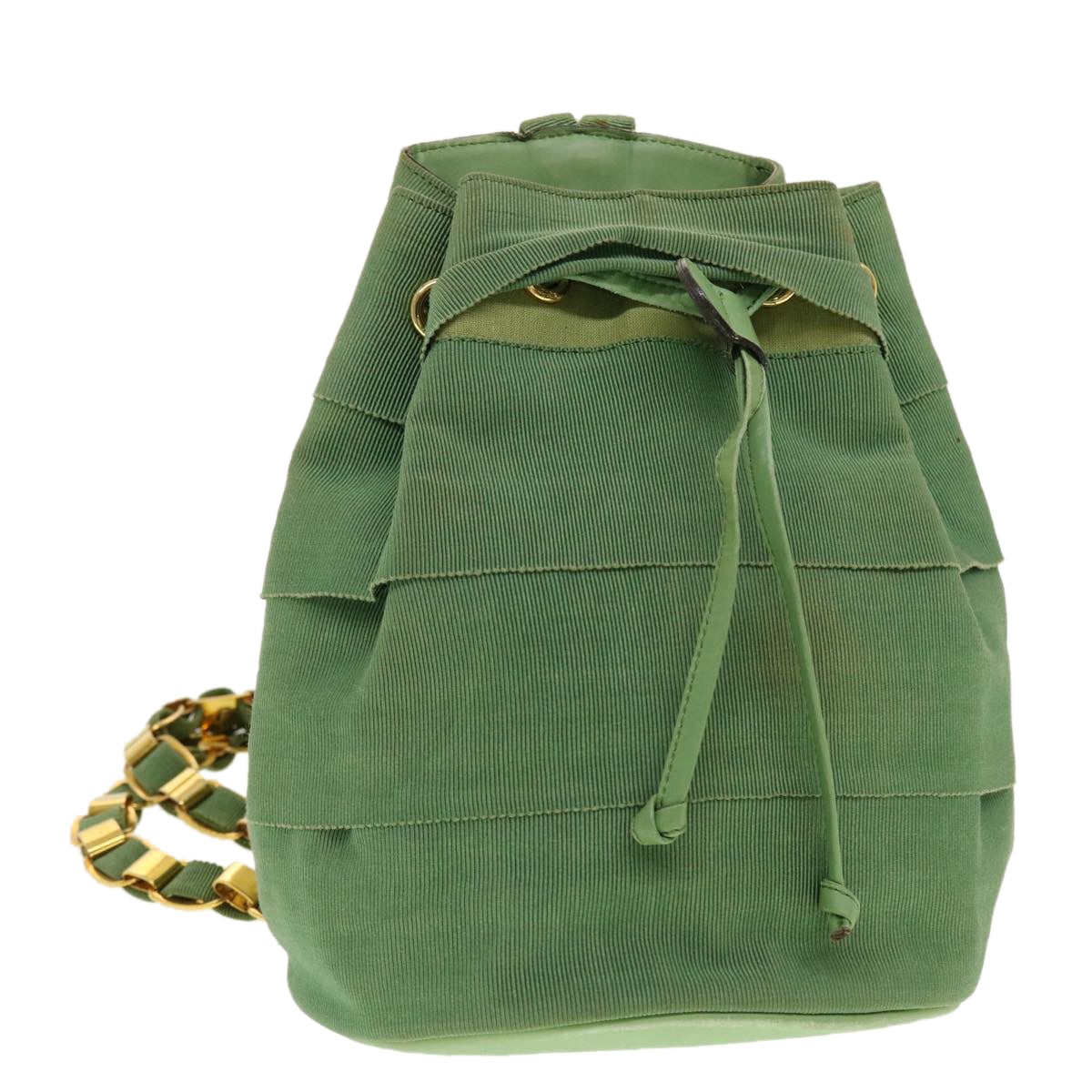 Salvatore Ferragamo Backpack Canvas Green AU-21 5666 Auth bs5297