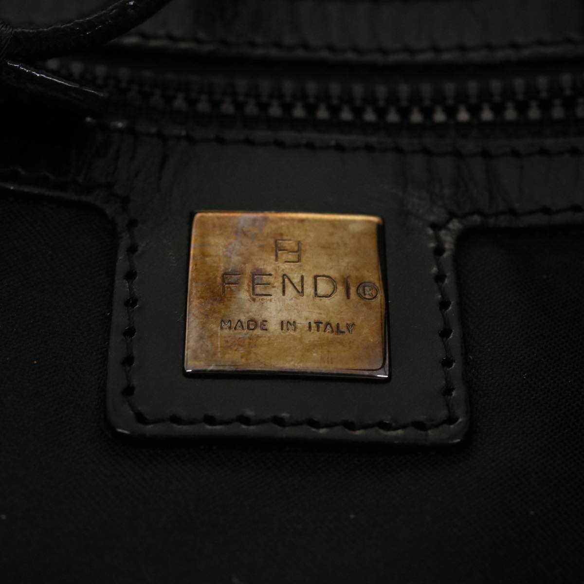 FENDI Zucca Canvas Shoulder Bag Black Auth bs5300