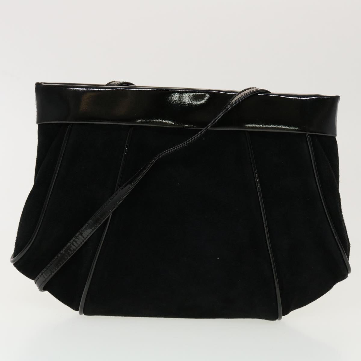 Salvatore Ferragamo Shoulder Bag Suede Nylon 2Set Black Auth bs5307 - 0