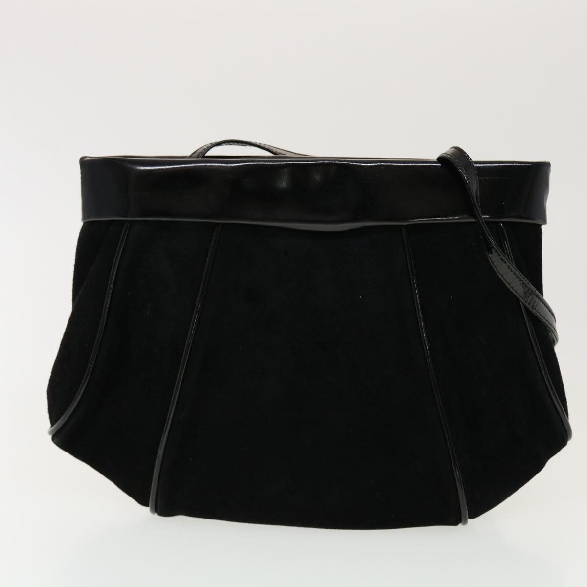 Salvatore Ferragamo Shoulder Bag Suede Nylon 2Set Black Auth bs5307