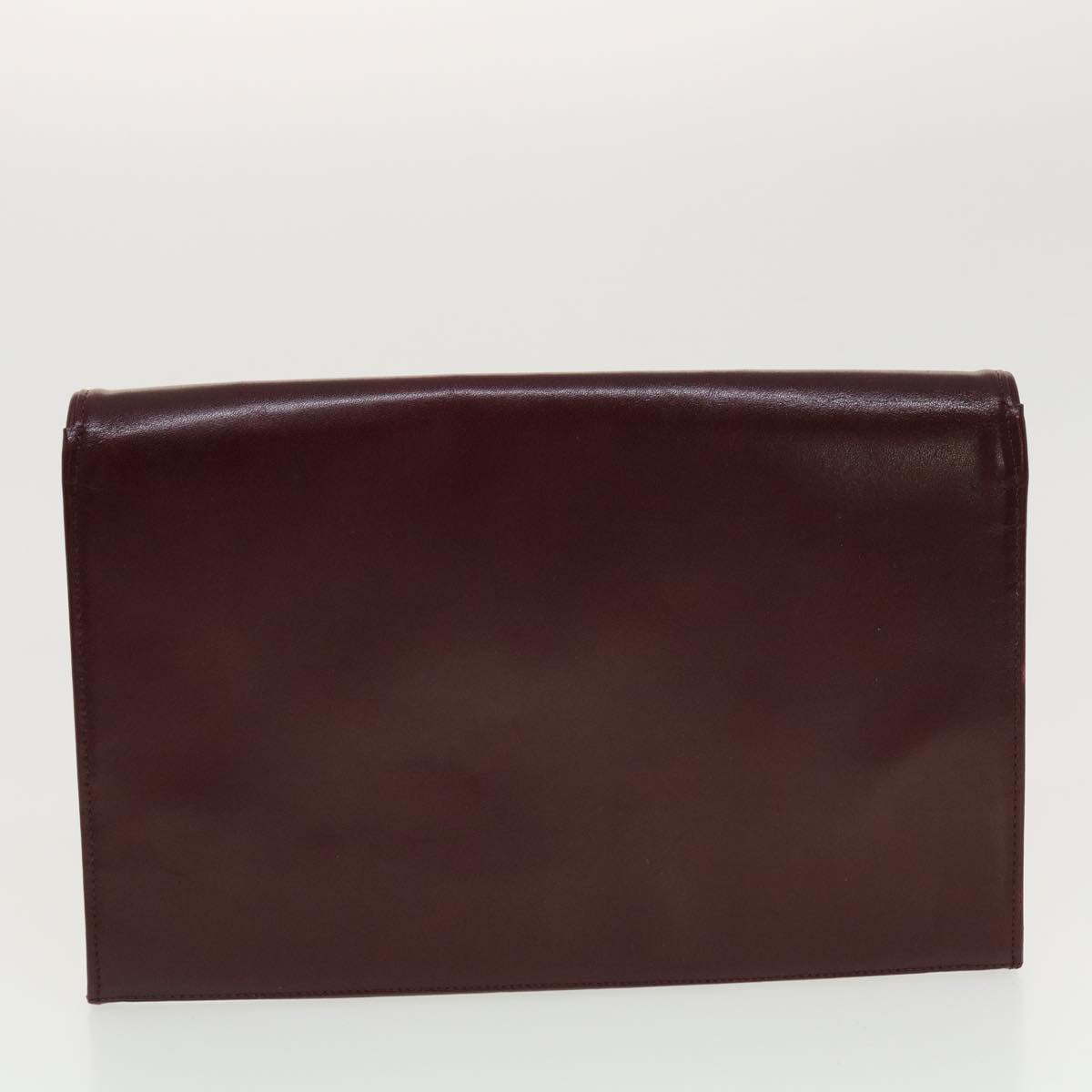 Christian Dior Shoulder Clutch Bag Leather 3Set Wine Red Black Brown Auth bs5314