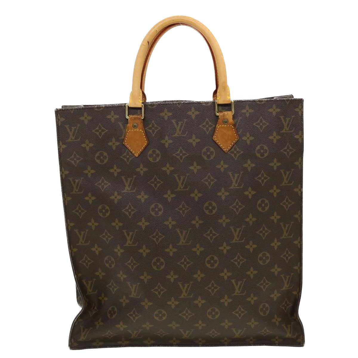 LOUIS VUITTON Monogram Sac Plat Hand Bag M51140 LV Auth bs5353 - 0