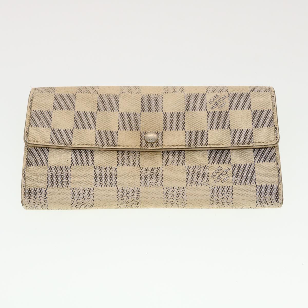 LOUIS VUITTON Monogram Damier Azur Key Case Wallet 6Set Beige LV Auth bs5368 - 0