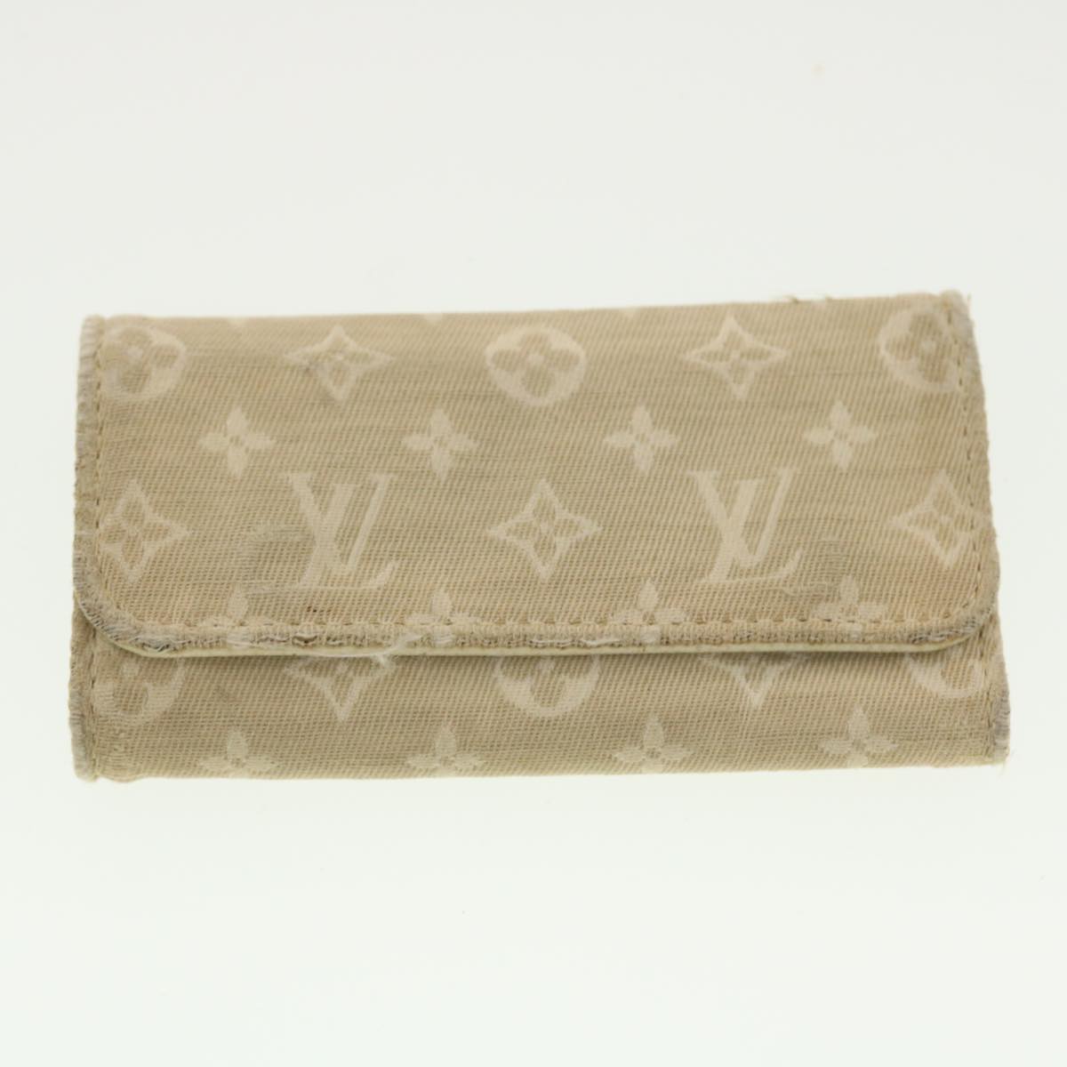 LOUIS VUITTON Monogram Damier Azur Key Case Wallet 6Set Beige LV Auth bs5368