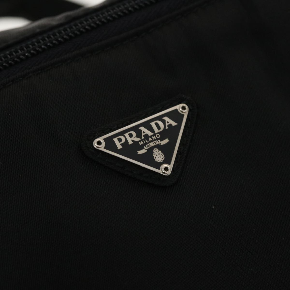 PRADA Hand Bag Nylon Black Auth bs5384