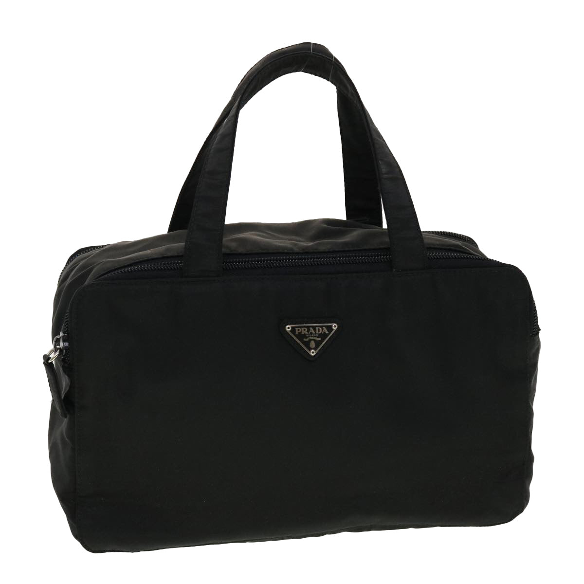 PRADA Hand Bag Nylon Black Auth bs5384