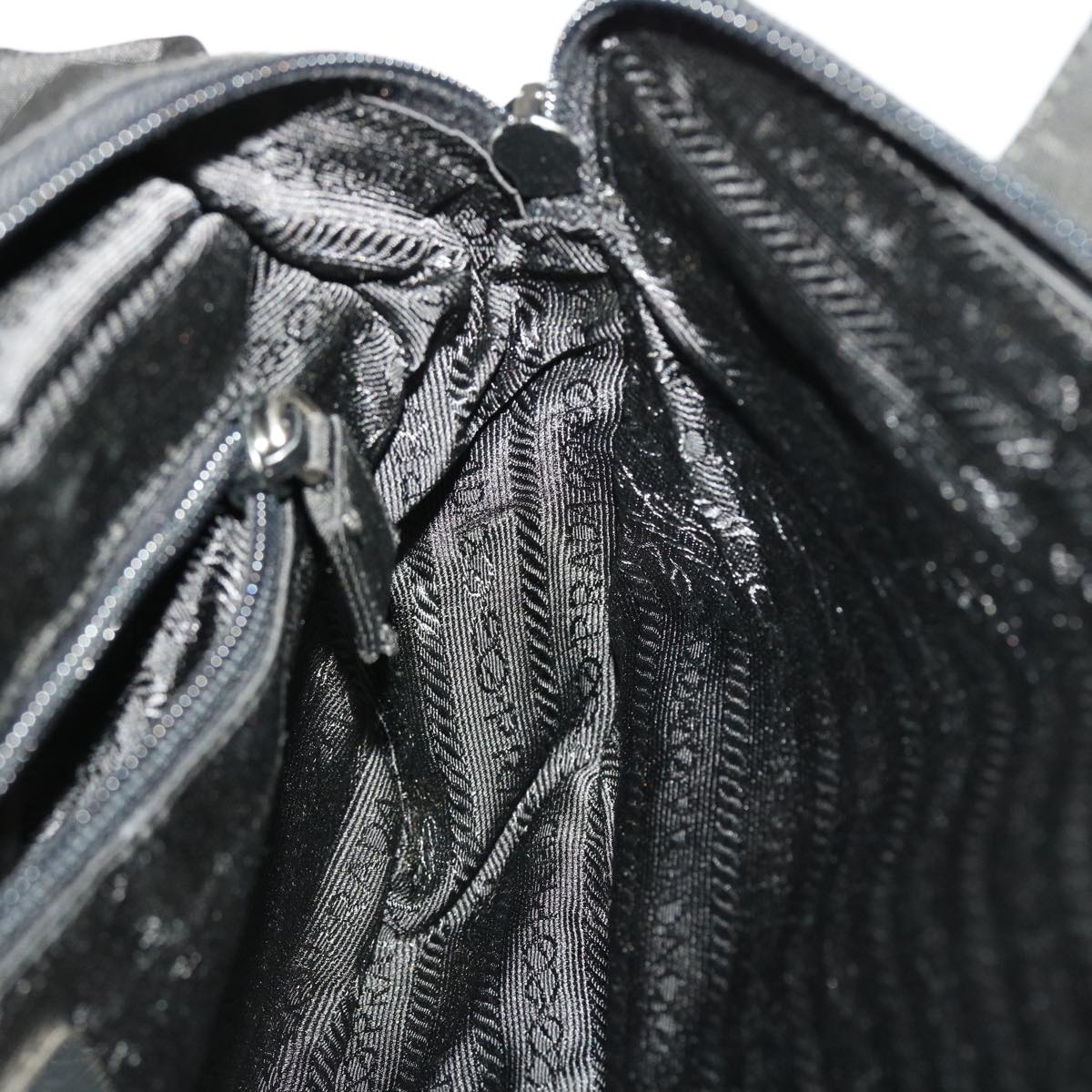 PRADA Hand Bag Nylon Black Auth bs5384