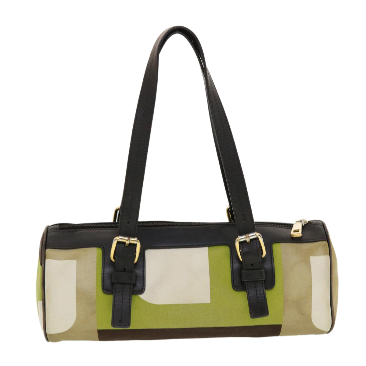 BALLY Hand Bag Canvas Green Auth bs5388 - 0