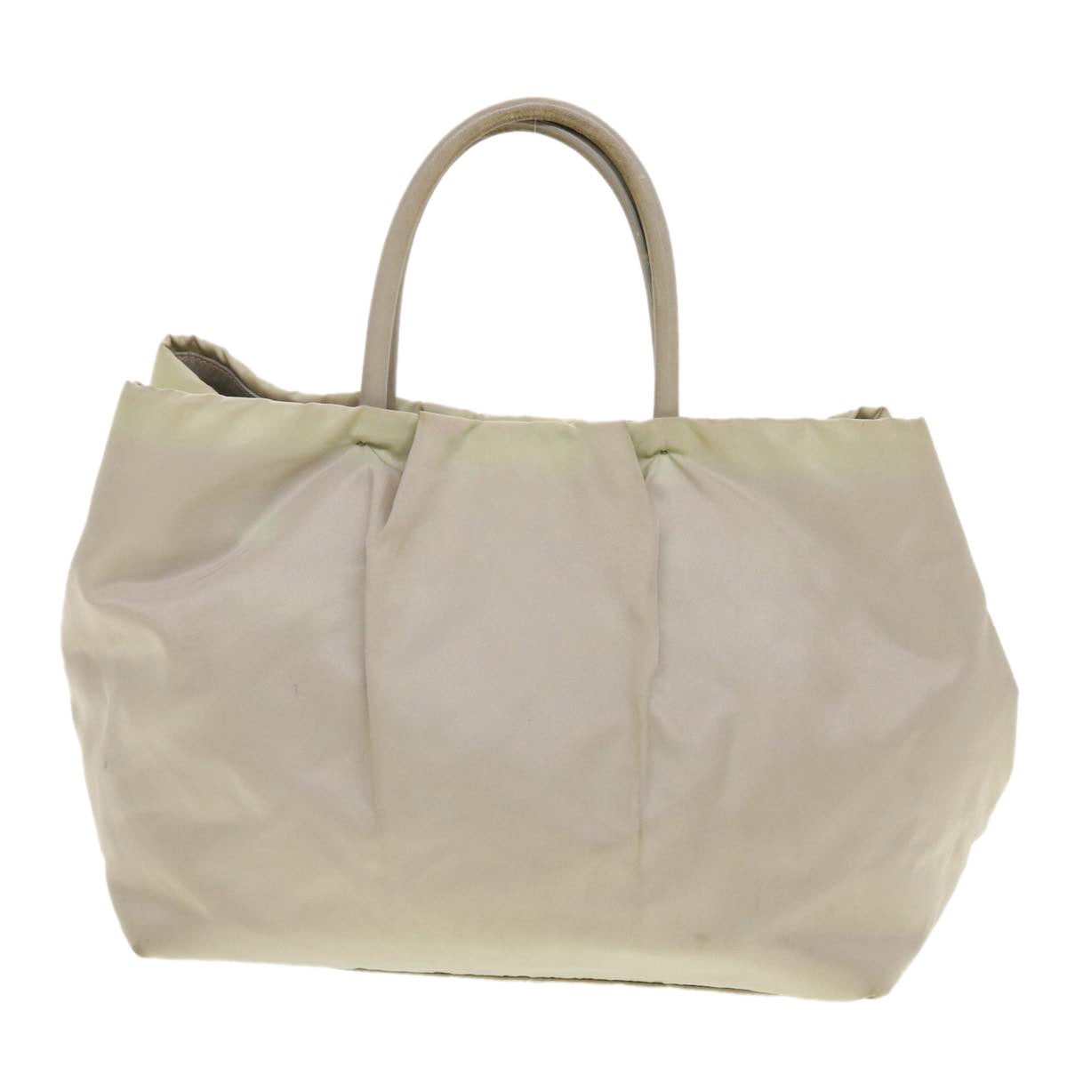 PRADA Hand Bag Nylon Beige Auth bs5442 - 0